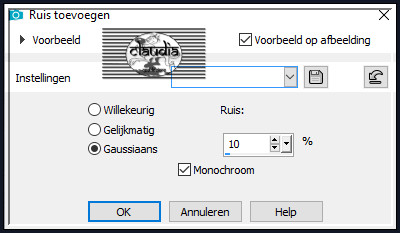 Aanpassen - Ruis toevoegen/verwijderen - Ruis toevoegen