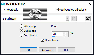 Aanpassen - Ruis toevoegen/verwijderen - Ruis toevoegen