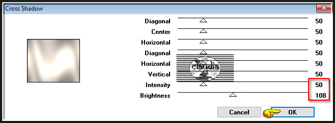 Effecten - Insteekfilters - Graphics Plus - Cross Shadow