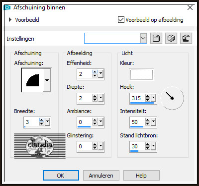 Effecten - 3D-Effecten - Afschuining binnen