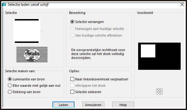 Selecties - Selectie laden/opslaan - Selectie laden vanaf schijf : Sélection#Evidence1