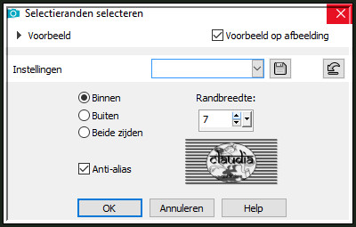 Selecties - Wijzigen - Selectieranden selecteren :