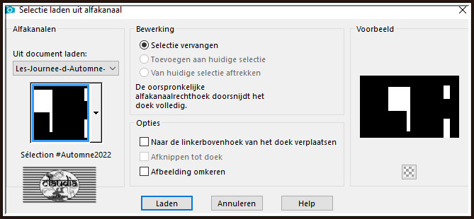 Selecties - Selectie laden/opslaan - Selectie laden uit alfkanaal : Sélection #Automne2022