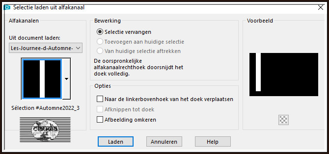 Selecties - Selectie laden/opslaan - Selectie laden uit alfkanaal : Sélection #Automne2022_3