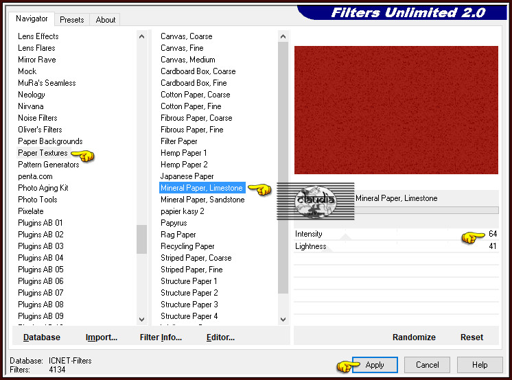 Effecten - Insteekfilters - <I.C.NET Software> - Filters Unlimited 2.0 - Paper Textures - Mineral Paper, Limestone