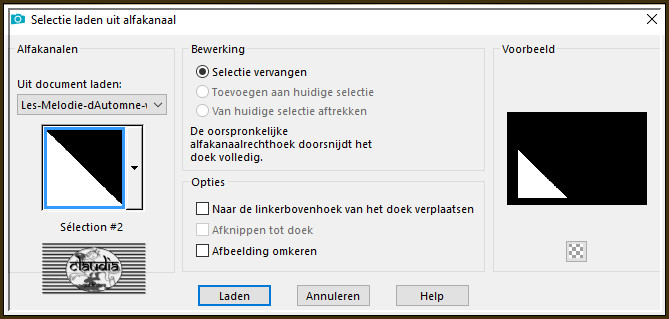 Selecties - Selectie laden/opslaan - Selectie laden uit alfakanaal : Sélection #2