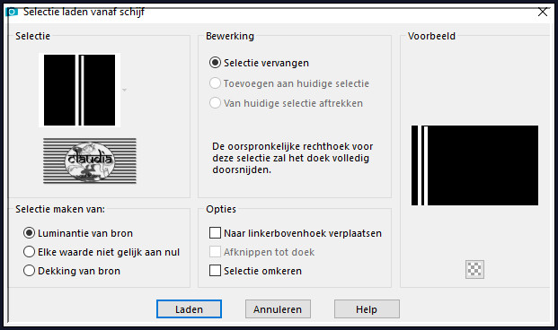 Selecties - Selectie laden/opslaan - Selectie laden vanaf schijf : Sélection_Moments