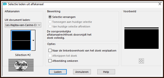 Selecties - Selectie laden/opslaan - Selectie laden uit alfakanaal : Sélection #2