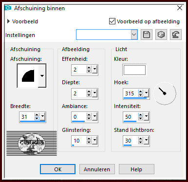 Effecten- 3D-Effecten - Afschuining binnen