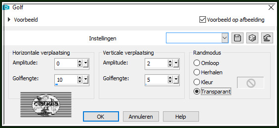 Effecten - Vervormingseffecten - Golf