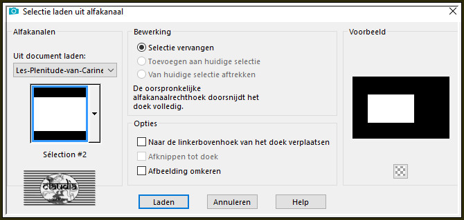 Selecties - Selectie laden/opslaan - Selectie laden uit alfakanaal : Sélection #2