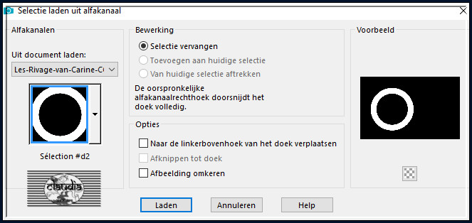 Selecties - Selectie laden/opslaan - Selectie laden uit alfkanaal : Sélection #d2