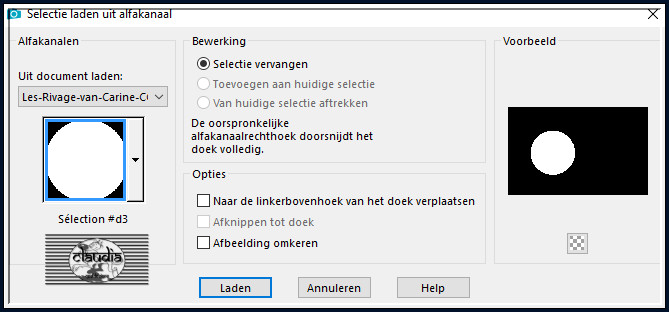 Selecties - Selectie laden/opslaan - Selectie laden uit alfkanaal : Sélection #d3