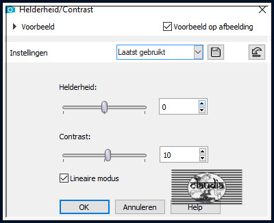 Aanpassen - Helderheid en contrast - Helderheid/Contrast :