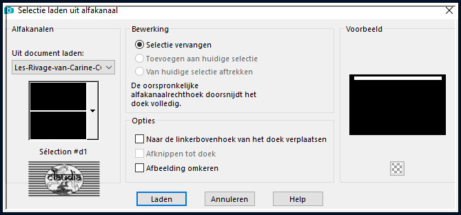 Selecties - Selectie laden/opslaan - Selectie laden uit alfkanaal : Sélection #d1