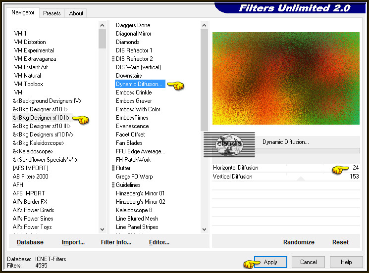 Effecten - Insteekfilters - <I.C.NET Software> - Filters Unlimited 2.0 - &<BKg Designer sf10 II> - Dynamic Diffusion