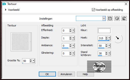 Effecten - Textuureffecten - Textuur : diagonal