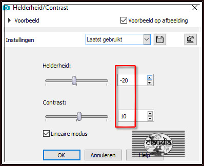 Aanpassen - Helderheid en contrast - Helderheid/contrast 