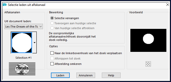 Selecties - Selectie laden/opslaan - Selectie laden uit alfakanaal : Sélection #1