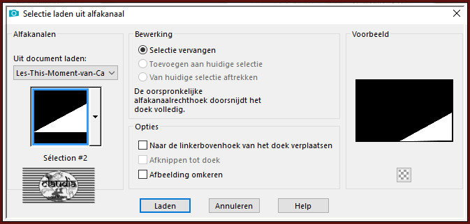 Selecties - Selectie laden/opslaan - Selectie laden uit alfakanaal : Sélection #2