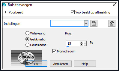 Aanpassen - Ruis toevoegen/verwijderen - Ruis toevoegen