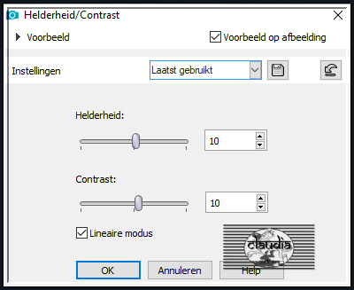 Aanpassen - Helderheid en contrast - Helderheid/Contrast