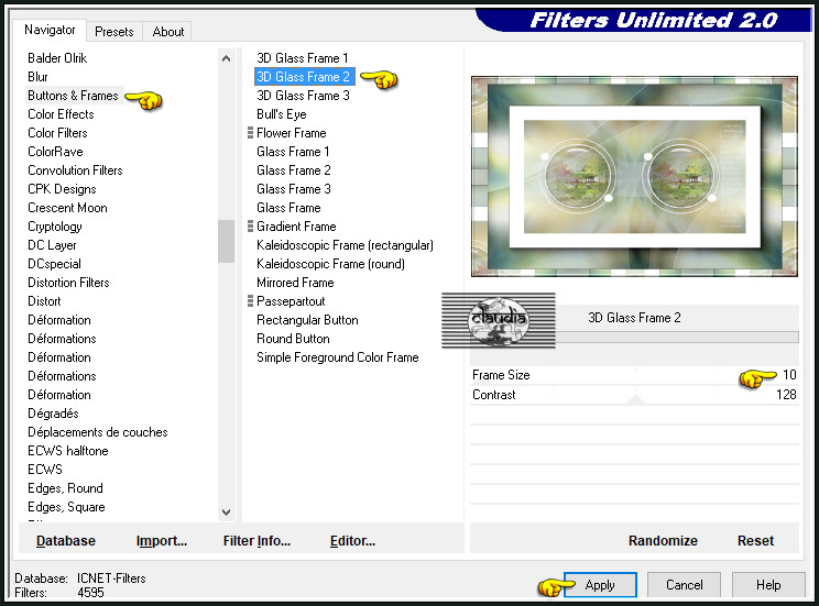 Effecten - Insteekfilters - <I.C.NET Software> - Filters Unlimited 2.0 - Buttons & Frames - 3D Glass Frame 2