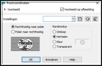 Effecten - Vervormingseffecten - Poolcoördinaten