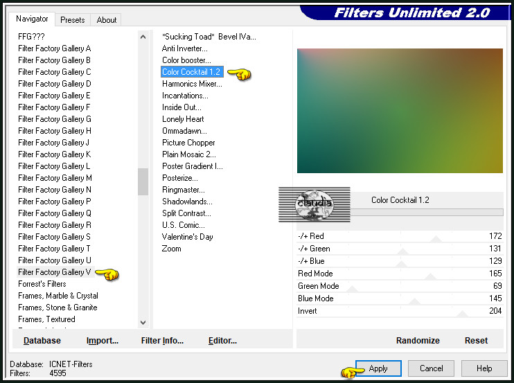 Effecten - Insteekfilters - <I.C.NET Software> - Filters Unlimited 2.0 - Filter Factory Gallery V - Color Cocktail 1.2