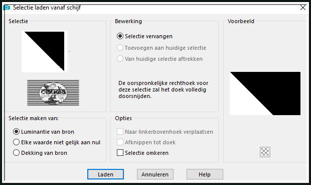Selecties - Selectie laden/opslaan - Selectie laden vanaf schijf : africa1
