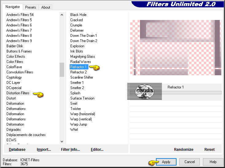 Effecten - Insteekfilters - <I.C.NET Software> - Filters Unlimited 2.0 - Distortion Filters - Refractor 1