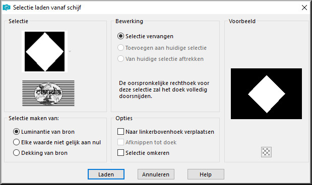 Selecties - Selectie laden/opslaan - Selectie laden vanaf schijf : selection_1_clairdelune