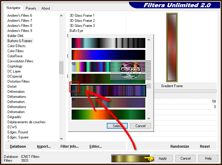 Effecten - Insteekfilters - <I.C.NET Software> - Filters Unlimited 2.0 - Gradient Frame