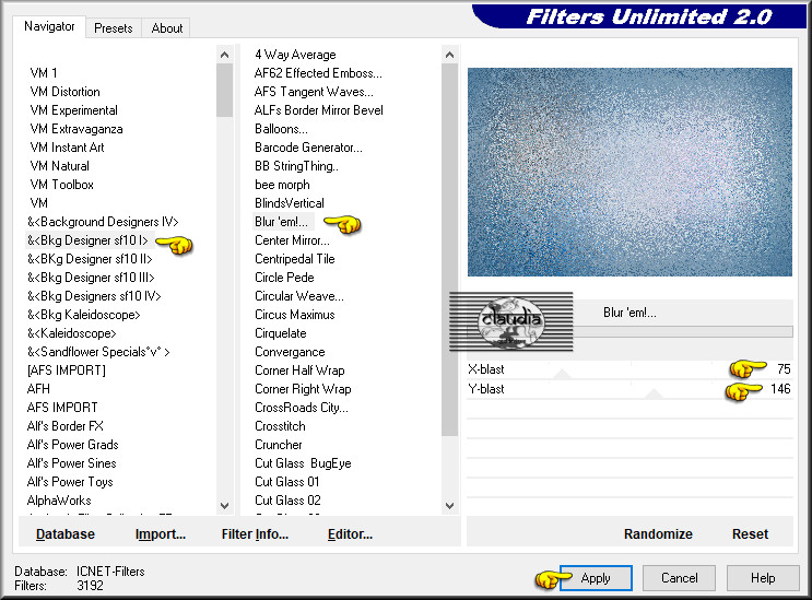 Effecten - Insteekfilters - <I.C.NET Software> - Filters Unlimited 2.0 - &<Bkg Designer sf10 I> - Blur'em!