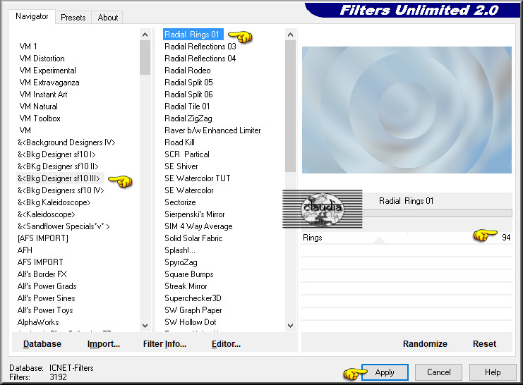 Effecten - Insteekfilters - <I.C.NET Software> - Filters Unlimited 2.0 - &<Bkg Designer sf10 III> - Radial Rings 01