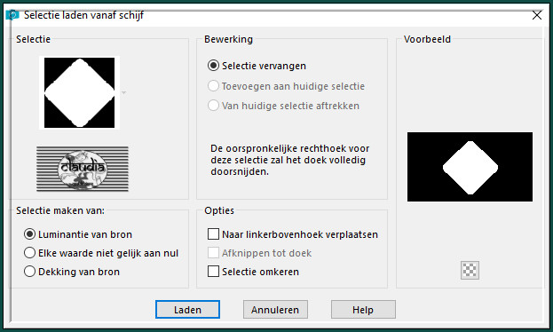 Selecties - Selectie laden/opslaan - Selectie laden vanaf schijf : latendresse2_kathania