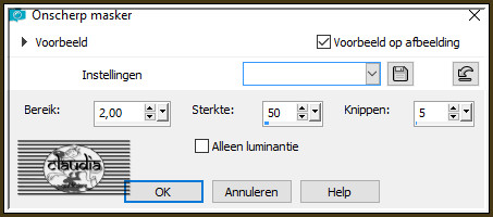 Aanpassen - Scherpte - Onscherp masker