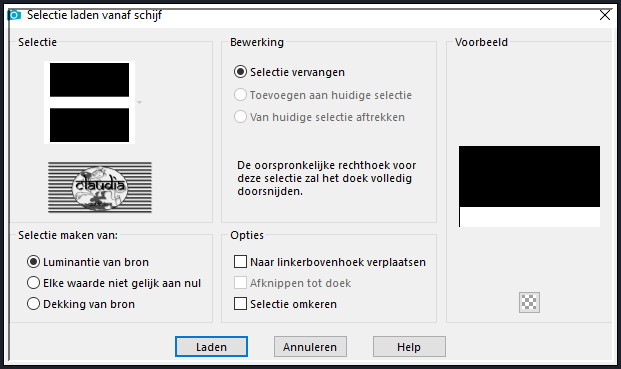 Selecties - Selectie laden/opslaan - Selectie laden vanaf schijf : salome-select2