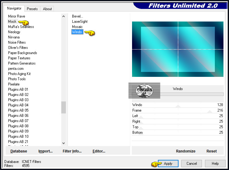 Effecten - Insteekfilters - <I.C.NET Software> - Filters Unlimited 2.0 - Mock - Windo