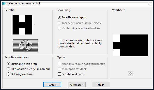 Selecties - Selectie laden/opslaan - Selectie laden vanaf schijf : SELECTION 2 18