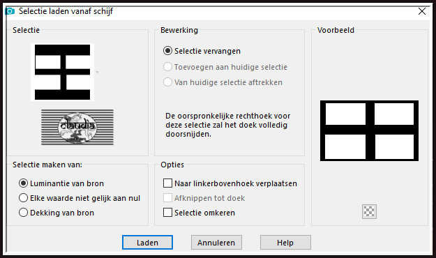 Selecties - Selectie laden/opslaan - Selectie laden vanaf schijf : SELECTION  2 185