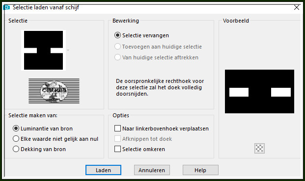 Selecties - Selectie laden/opslaan - Selectie laden vanaf schijf : SELECTION 6 192