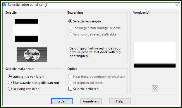 Selecties - Selectie laden/opslaan - Selectie laden vanaf schijf : SELECTION 10 192