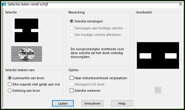 Selecties - Selectie laden/opslaan - Selectie laden vanaf schijf : SELECTION 1  192