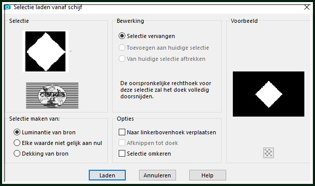 Selecties - Selectie laden/opslaan - Selectie laden vanaf schijf : SELECTION 3 193