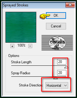 Effecten - Insteekfilters - Brush Strokes - Sprayed Strokes :