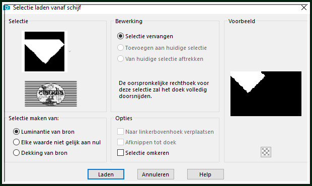 Selecties - Selectie laden/opslaan - Selectie laden vanaf schijf : SELECTION 7 193