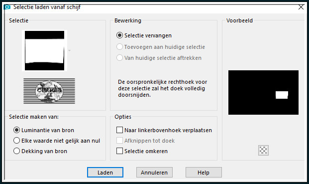 Selecties - Selectie laden/opslaan - Selectie laden vanaf schijf : SELECTION 7 183