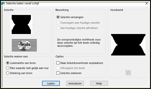 Selecties - Selectie laden/opslaan - Selectie laden vanaf schijf : SELECTION  3 184