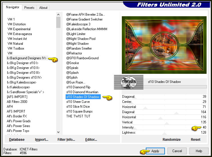 Effecten - Insteekfilters - <I.C.NET Software> - Filters Unlimited 2.0 - &<Background Designers IV> - sf10 Shades Of Shadow